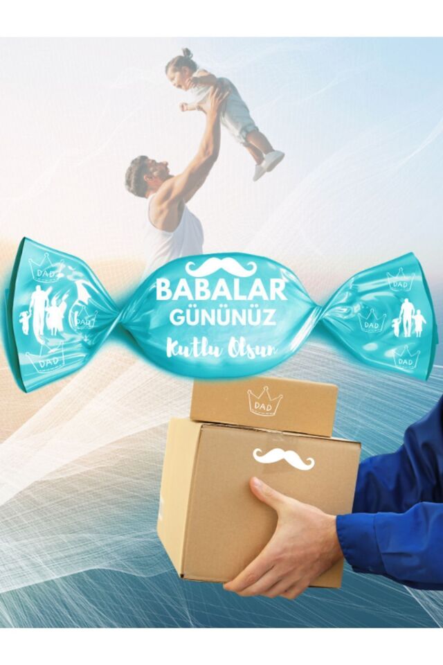 Babalar Gününe Özel Babalar Gününüz Kutlu Olsun Yazılı 3 gramlık Meyveli Bonbon Şekerlemeler
