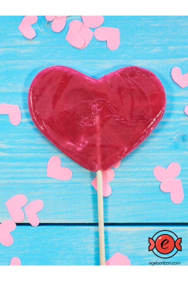 Partiler Ve Doğum Günleri Için Kalp Lolipop Şekerler 30 gram Saplı Şeker